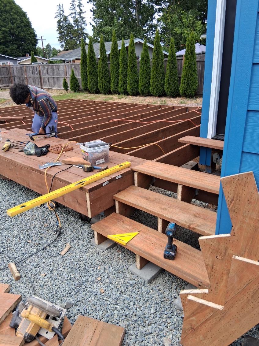 Deck framing by Skyzul Exteriors